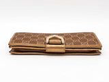 Gucci Timeless Gg Supreme Bronze & Gold Canvas Continental Wallet Fw0725crdu