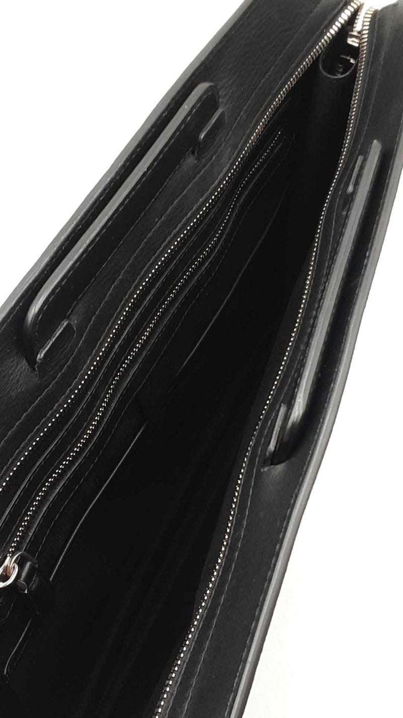 Salvatore Ferragamo Gancini Embossed Black Leather Laptop Briefcase Fw0825rxzdu