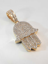 2.34 Cttw Diamond Pavé & 10k Yellow Gold Hamsa Pendant 15.8 Grams Fw0426lpxzdu