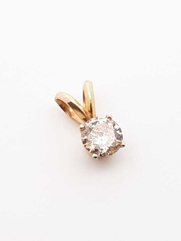 .65 Cttw Diamond & 14k Yellow Gold Solitaire Pendant 0.7 Grams Fw1024pzxdu