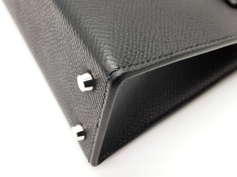 Hermes Mini Kelly Sellier Noir Black Epsom Palladium Crossbody Bag Do0925orxzxde