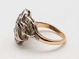 0.15 Cttw Diamonds 14k Two-tone Yellow White Gold 3.6g Ring Size 3 Do0525lxzde