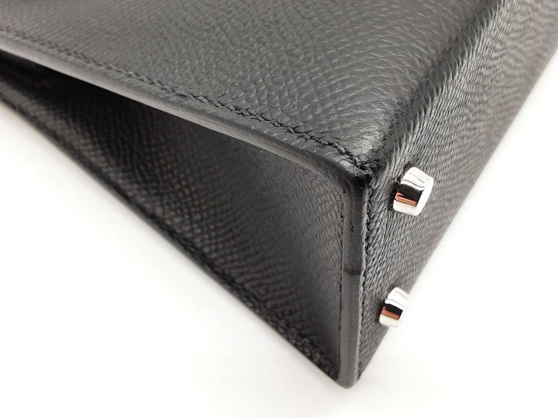 Hermes Mini Kelly Sellier Noir Black Epsom Palladium Crossbody Bag Do0925orxzxde