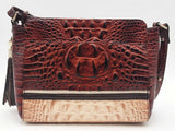Brahmin Two Tone Croc Embossed Leather Crossbody Bag Eb0226pxsa