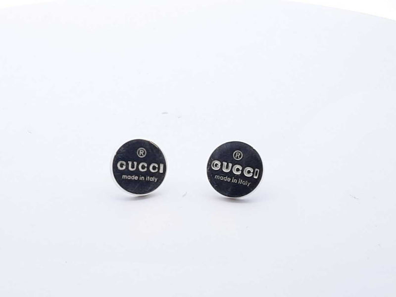 Gucci Sterling Silver Trademark Logo Button Stud Earrings Lhrxde 144020008454