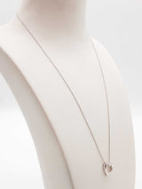 0.01 Carat Diamond 10k White Gold 1.3g Heart Pendant Chain 18.5 In Do0426ixde