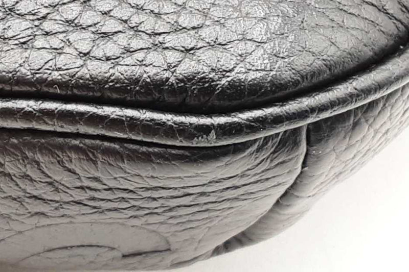 Gucci Logo Embossed Black Leather Belt Bag Eb1025woxdu