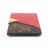 Louis Vuitton Monogram Kimono Portes Cartes In Canvas & Red Leather Fw0225lxxdu