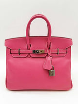 Hermes Birkin 25 Fuschia Pink Epsom Palladium Handbag Do0324lixzxde