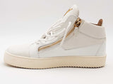 Giuseppe Zanotti Kriss Gold Zip Midtop Sneakers White Size 13 Aa0826lpzsa