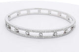 1.88cttw Diamond Hinged Bangle Bracelet 18k White Gold 28.3 Grams Eb0626woxzsa