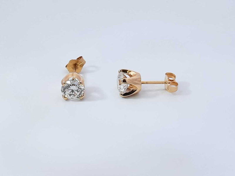 1.40 Cttw Diamond & 14k Yellow Gold Solitaire Stud Earrings 1.7 Grams Fw0725lixzdu