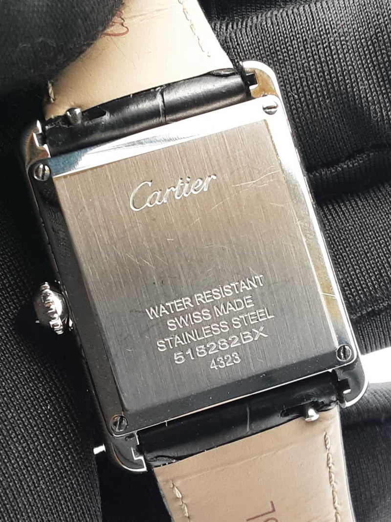 Cartier Tank Must Stainless Steel & Leather 25.5mm Quartz Watch Fw0625lrxzdu