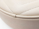 Yves Saint Laurent Round Vinyle Camera Bag In Ivory Graine De Poudre Leather Fw0726wzdu