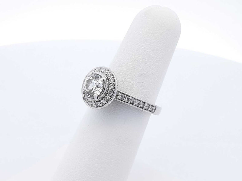 1.0 Ctw Diamond & 14k White Gold Engagement Ring 6.5 Grams Size 5.5 Fw0525lwxzdu