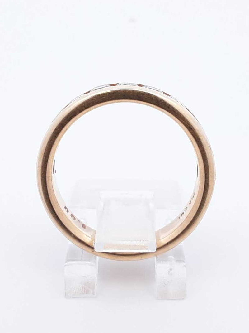 1.0 Ctw Channel-set Diamond & 14k Yellow Gold Ring 5.5 Grams Size 7 Fw0925orzdu