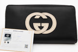 Gucci Black Leather Zip Around Wallet Eb0926oxzsa
