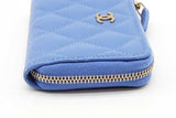 Chanel Blue Quilted Caviar Zip Coin Wallet Eb1125wcrde