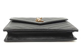 Yves Saint Laurent Quilted Chevron Leather Envelope Chain Wallet Eb0726pxzdu