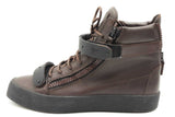 Giuseppe Zanotti Dark Brown Leather High Top Sneakers Eu Size 43 Eb0526lrxde