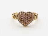 Heart 10k Yellow Gold Czs 2.1g Ring Size 6.5 Do1125rxde