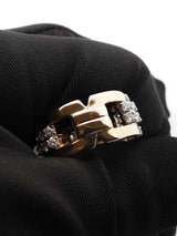 1.40 Cttw Diamond Chain Link Ring In 14k Yellow Gold 5.8 Gram Size 7 Fw0626irzdu