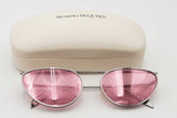 Alexander Mcqueen Am0424s Metal Sunglasses With Pink Lenses Eb0226crsa