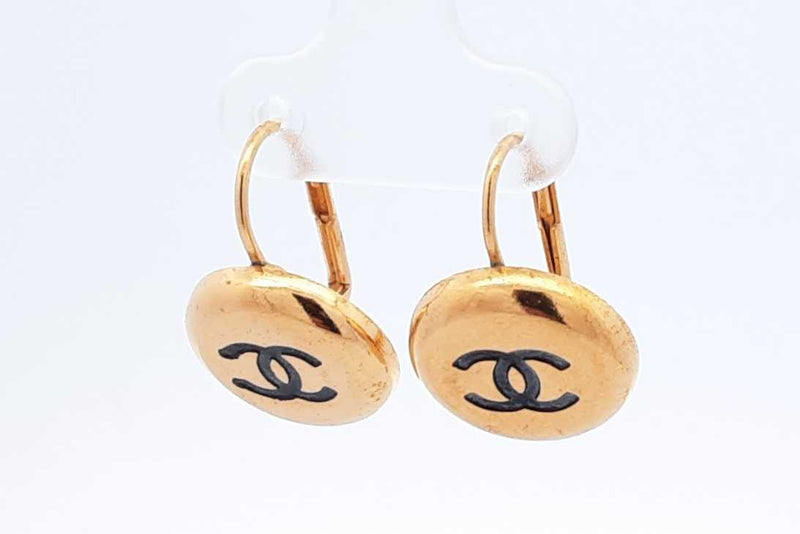 Chanel Gold Tone Cc Logo Lever Back Earrings 5.5 Grams Eb1124lxzdu