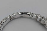 Gucci Anger Forrest Wolf Head Hinged Cuff Sterling Bracelet 73.3g Eb0526orxsa