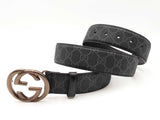 Gucci Interlocking G Buckle & Black Gg Supreme Coated Canvas Belt Fw0725ozxdu