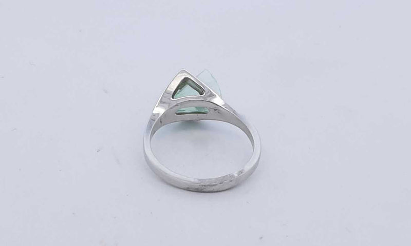 Strell 14k White Gold Teal Stone Ring Size 7, 3 Grams Eb0424lxzsa