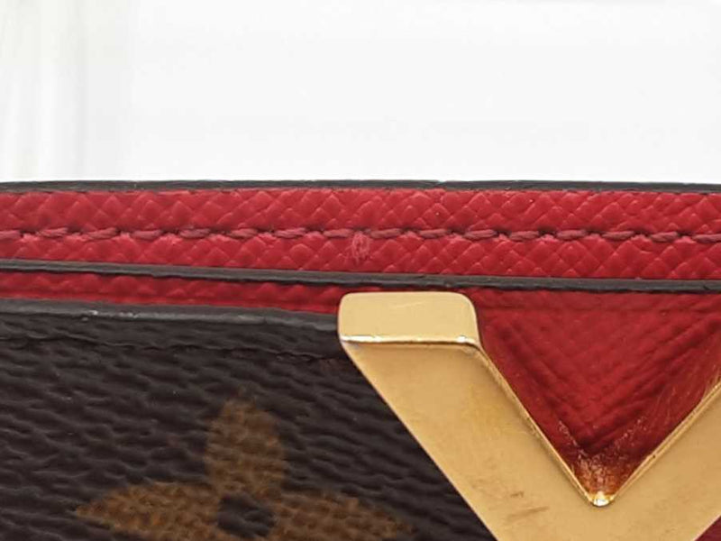 Louis Vuitton Monogram Kimono Portes Cartes In Canvas & Red Leather Fw0225lxxdu