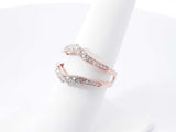 0.24 Cttw Diamond & 14k Rose Gold Chevron Ring Enhancer 4.2g Size 7 Fw0926wlrdu