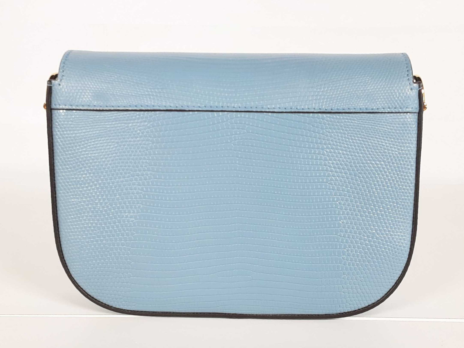 Gucci Light Blue Lizard Effect Leather Horsebit 1955 Mini Bag