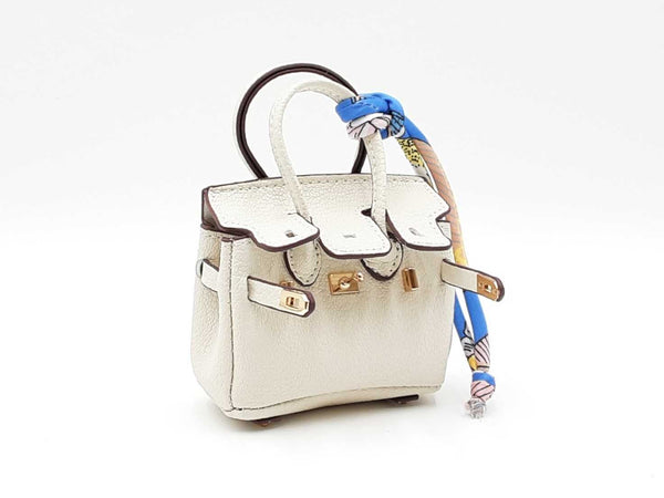 Mini Luxury Bag Charm In Ivory Fw0825idu