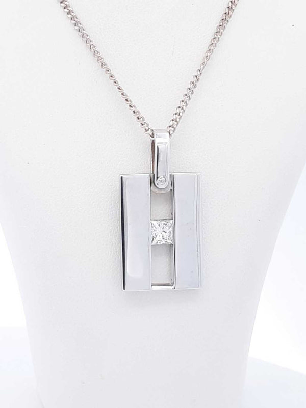 0.50 Cttw Diamond & 14k White Gold Pendant Necklace 16.5g 26 Inch Fw1025rrxdu