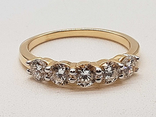 1.00 Cttw Lab Grown Diamonds 14k Yellow Gold 2.2g Ring Size 7 Do0525wexde