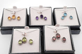 Set Of 5 Gemstone Ensemble Sets In Sterling Silver Eb0925crsa