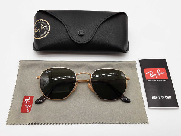Ray-ban Rb3548n Hexagonal Green Lens Gold Frames Polarized Sunglasses Do0525rxde
