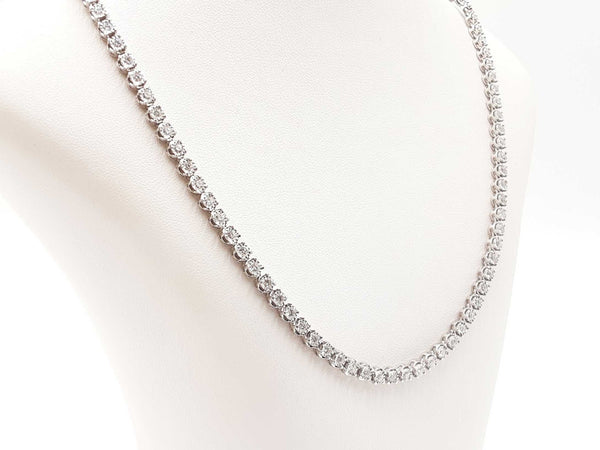 3.09 Cttw Lab-grown Diamond Sterling Tennis Necklace 6.2 Gram 17 In Fw0725irxdu