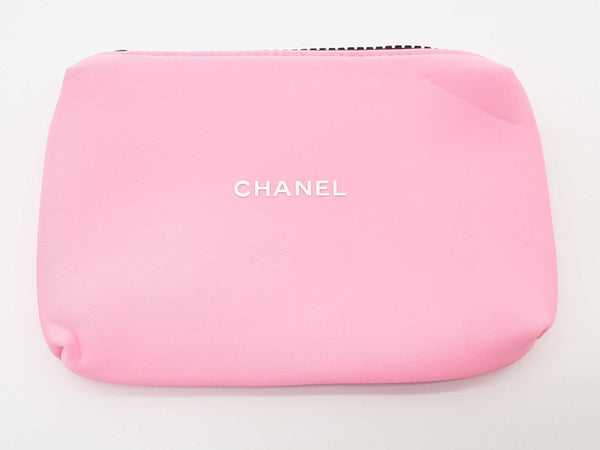 Chanel Vip Neon Pink Neoprene Cosmetic Bag Do0225oxde