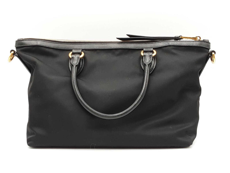 Prada 2-way Satchel In Satchel In Black Tessuto Nylon & Leather Fw0925orxdu