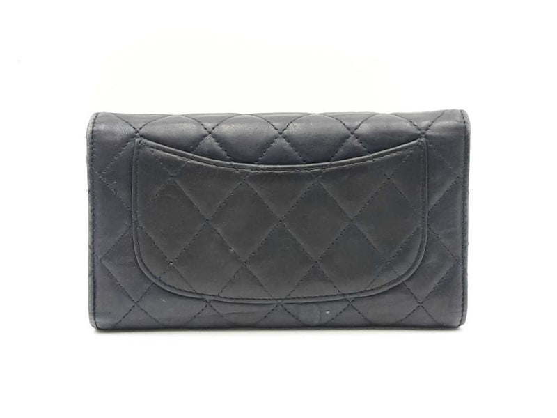 Chanel Timeless Classic Matelassé Navy Blue Lambskin Wallet Fw0225wrxdu