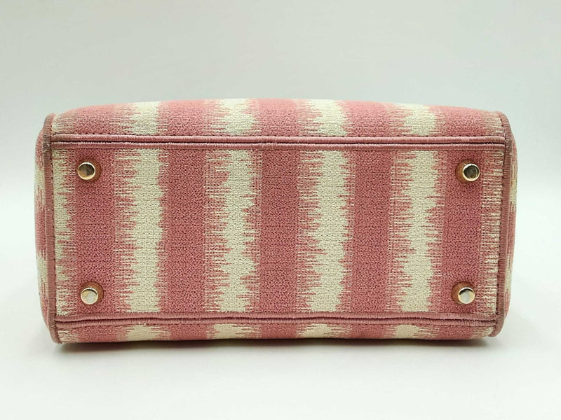 Christian Dior Lady D-lite In Pink D-stripes Canvas Fw0125lsxzdu