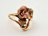 10k Two-tone Yellow Rose Gold 3.4g Rose Ring Size 6.25 Do1024exde