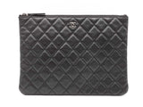 Chanel Medium Cosmetic Pouch In Iridescent Black Caviar Leather Fw1125prxdu