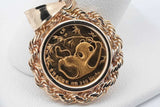 1985 Chinese Panda 999 Gold Coin Pendant Set In 14k Yellow Gold 3.4g Eb1125prxsa