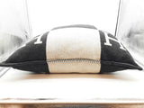 Hermes Avalon 70 Noir Black Ecru Beige Wool Blend Large Throw Pillow Do0326prxde