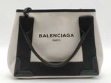 Balenciaga Small Navy Cabas Tote Bag White With Pochette Aa1026lzxsa