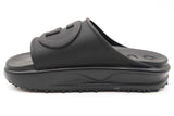 Gucci Black Rubber Interlocking G Platform Slides Size 9 Eb1225lxzdu